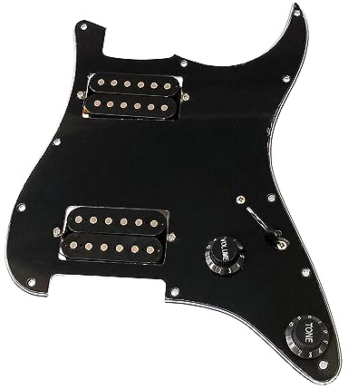 Pickguard de guitare pré-câblé à 11 trous avec micros HH pour cordes et ensemble d'outils d'installation - Pickguard pré-câblé à bobine unique Ssh Alnico