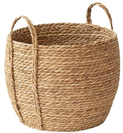 xyensy Cesta para plantas de ratán con asa, cesta trenzada para plantas, para dormitorio, habitación de los niños, balcón, patio, granja