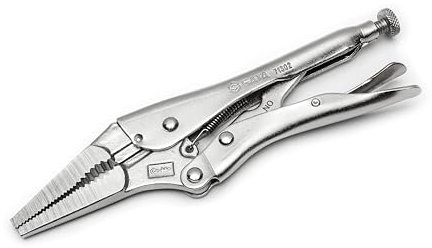 SATA ST71302ST Long Nose Locking Pliers with Nickel-Plated Steel Body and Narrow Profile to Fit into Confined Areas