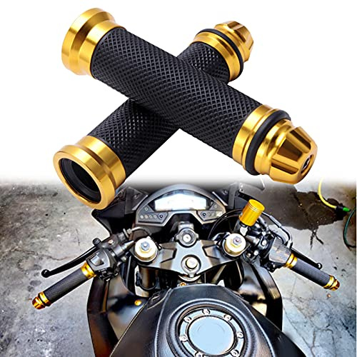 Universal Pair of 7/8 22mm Rubber Handlebar Hand Grip Bar End for Motorcycle Bike Cafe Racer