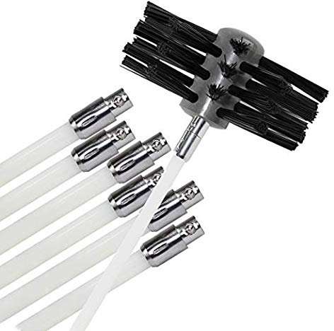 Huawell Dryer Duct kit di pulizia, levapelucchi, si estende fino a 24 metri, sintetico, spazzola, da usare con o senza trapano ((6 aste + 1 Bush Head)