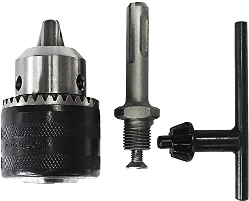 Portabrocas Taladro para brocas de 1,5-13 mm 1/2 + adaptador SDS Plus y llave de apriete