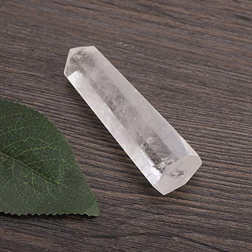Varitas de Cristal curativas Puntos de Cuarzo Transparentes Cristal Natural de Cuarzo Natural Varitas de Cristal curativas pulidas Punta Hexagonal Meditación Terapia Piedras para la decoración(6-7cm)