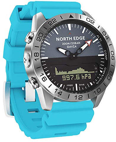 AIMAISEN Orologio militare intelligente da uomo Orologio sportivo da esterno elettronico Orologio da polso subacqueo impermeabile da 200 m con profondità di 50 m con cronometro Bussola Calorie (Blue)
