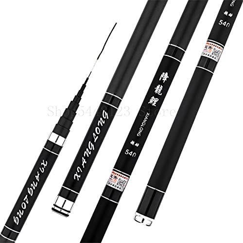 LUOSHUAI Stipprute Hohe Qualität Super Hard Carbon Faser Teleskop 19 Tunes Angelrute Süßwasser Hand Pol 3.6/4,5/5.4/6.3/7/8 / 9m Stream Pole Angelrute (Color : Black, Length : 9m)