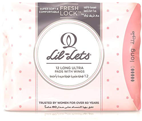 Lil-Lets Super Soft Long Ultra Pads mit Flügeln, 12 Stück