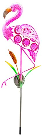 LOVIVER Flamingo Solar Lights Outdoor Decor, Garden Stake Lights Flamingo Decorations, Christmas Lawn Pathway Courtyard