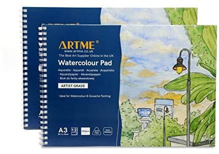 Artme A3 bloc aquarelle 2 pcs paysage 300 gsm 12 feuilles pressé à froid