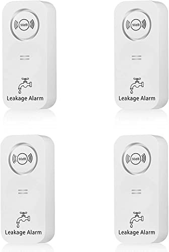 Water Leak Detector, 4 Pack TOWODE 90dB Water Detector and Water Level Sensor Alarms Use for Your Bathroom, Laundry Room, Kitchen