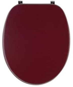 Kiamami Valentina - Abattant de toilettes rouge Amaranth mat en mdf compatibilité universelle