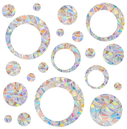 HOOWA Suncatcher Sticker Prisma Fensteraufkleber Groß, 36 Stück Vogelschutz für Glasscheiben Unsichtbar, Vogelschutz Aufkleber Fenster PVC Fensteraufkleber Vogelschutz, Fensterbilder Selbstklebend