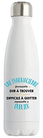 Bouteille Isotherme Une Pharmacienne Formidable | Gourde cadeau amie collègue de travail, départ retraite