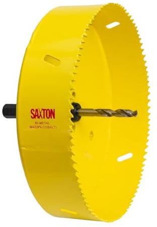 Saxton HSS Hole Saw Cutter M42 Bi-Metal 8% Cobalt Heavy Duty + Arbor (14mm – 230mm) (152mm + Arbor)