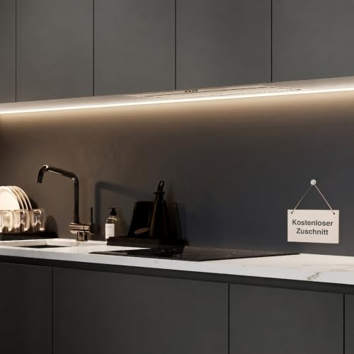 WALLando Premium Küchenrückwand, individueller Größenzuschnitt | Einfach zu montierende PVC-Wandverkleidung für die Küche – Hitzebeständiger Spritzschutz aus Kunststoffplatten – dunkelgrau