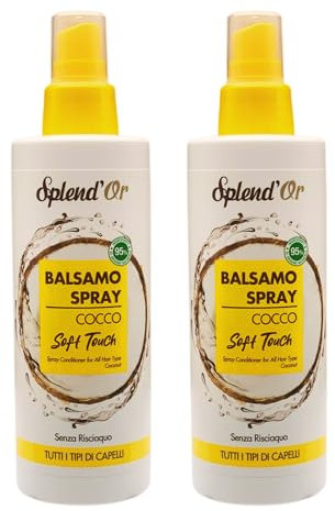Balsamo Spray Soft Touch al Cocco, Senza Risciacquo, Dona ai tuoi Capelli Morbidezza e leggerezza. Per Tutti i Tipi di Capelli 200ml (2 Unità)