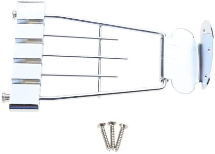 jiingekk Saitenhalter Brücke, 4 Saiten Saitenhalter Trapez für E-Gitarre Schwanz Archtop Saitenhalter Brücke Ersatzteile Bass Saitenhalter Bridge