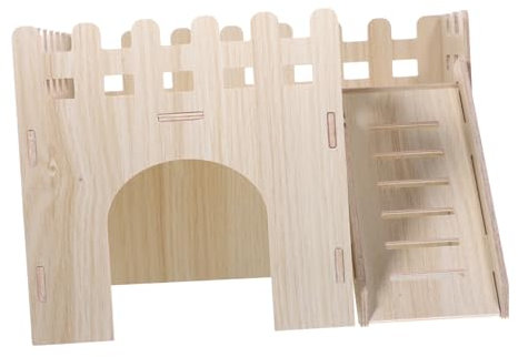 Happyyami Maisons Et Cachettes pour Hamsters en Bois Massif, Refuge Solide, Taille Moyenne, Habitat Chaud pour Petits Rongeurs, Adaptée Aux Hamsters, Cochons d'Inde Et Gerbilles
