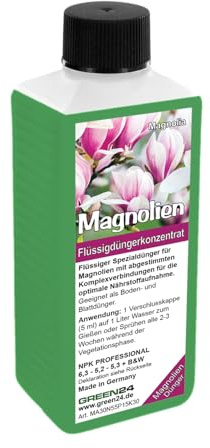 Magnolien-Dünger Magnolia NPK Düngemittel 250 ml für gesundes Wachstum, kräftige Blätter und prachtvolle Blüten