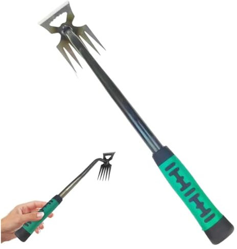 2025 New Weeding Tool, Multifunctional Garden Hand Weed Puller Tool with Handle, Stainless Steel 5/6/11 Teeth Options, for Garden Yard Crack Weeding Artifact Lawn Dig Planting (36cm 6Teeth)