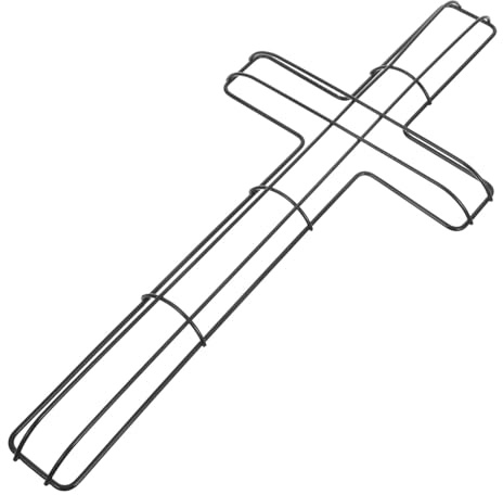 ERINGOGO Kreuz Girlande Wreath Rahmen Kreuze für die Wand Blumen- Dekoration Ornamente gotisch geformt Osterkranz selber Machen Kranzformen zum Basteln Ostern-Kreuz-Kranz- Eisen Black