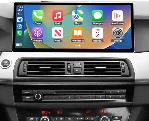 Road Top 12.3 CarPlay Screen for BMW 5 Series F10/F11 CIC (2010-2012) | Ultra-Narrow Linux HD Screen, Car Stereo Touchscreen, Support Wireless CarPlay, Android Auto, Mirrorlink, Retains OEM