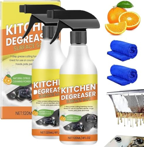 Limpiador de espuma desengrasante de cocina, spray de limpieza desengrasante resistente, limpiador de manchas de utensilios de cocina para el hogar, potente loción de limpieza concentrada, para