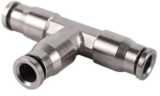 MULONGOR 1 pc 1/4 Tuyau connecteur de Verrouillage de Glissement cuivre nickelé raccord Rapide Haute Pression brumisation Irrigation OD 6.35mm raccord de buse de Tube(Tee)