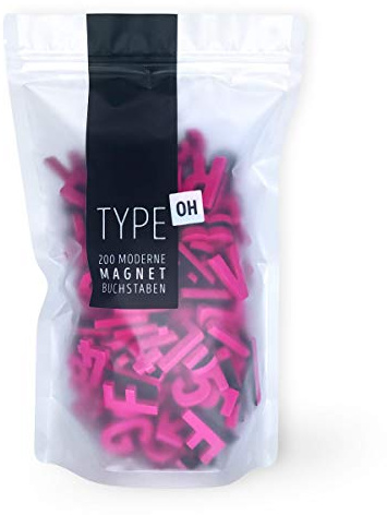 220 Magnetische Buchstaben & Zahlen (Pink)
