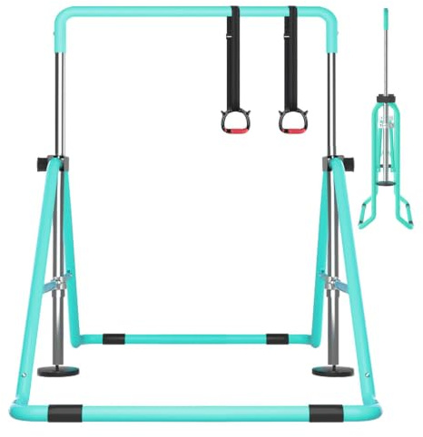 DOBESTS - Barra de gimnasia, barra horizontal plegable para niños, barras horizontales de gimnasia con altura ajustable, equipo de entrenamiento de gimnasia junior para gimnasio en casa, jardín