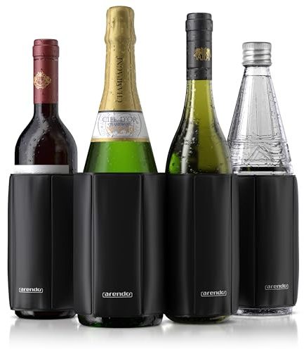 Arendo - 4x Weinkühler Sektkühler Manschette, Wine Coller Sleeve, Klettverschlüsse, Flexibel von 7,5 bis 10 cm Flaschendurchmesser, Ideal für unterwegs, Hält bis zu 2 Stunden kühl, Flaschenkühler