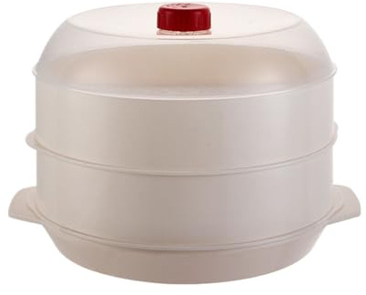 Cocina al vapor - Cocido al vapor Cocina impermeable de doble capa | Utensilio de cocina para microondas Arroz Verduras albóndigas Hogar Restaurante