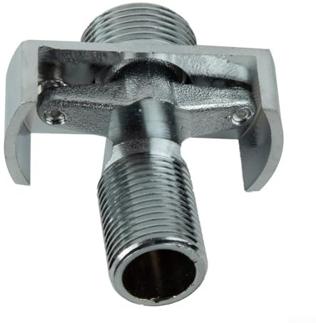 Besttoolifes Braccio doccia ad angolo regolabile in rame massiccio per soffione doccia con montaggio a parete, filettatura maschio da 1/2, finitura cromata, distanza del foro di installazione