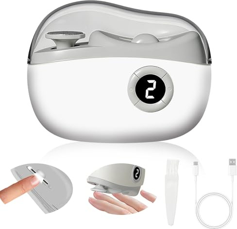 Coupe-ongles électrique amélioré Coupe-ongles électrique 3 en 1 Coupe-ongles automatique Polisseur d'ongles Silencieux Coupe-ongles avec lumière pour bébés, personnes âgées et adultes