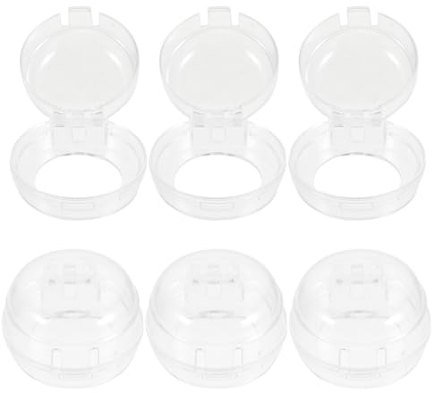 iplusmile 6 Stück Kindersichere Knopfabdeckungen Transparent für Gas und Induktionsherde Waschmaschinen Haushaltsgeräte Runde Knopfschutzkappen Einfache Montage ohne Werkzeug