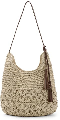 Freiesoldaten Mujer Tejido de Paja Bolso Bandolera Playa de Verano Bolso Tote Hecho a Mano Ganchillo Bolso Hobo Para Vacaciones y Días Festivos