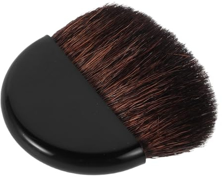 Pinceau à Blush Plat, Petit, Portable, Nylon, Plastique, Noir | Application Uniforme, Toucher Doux, Usage Quotidien et Rendez-vous, Design Multifonction Compact