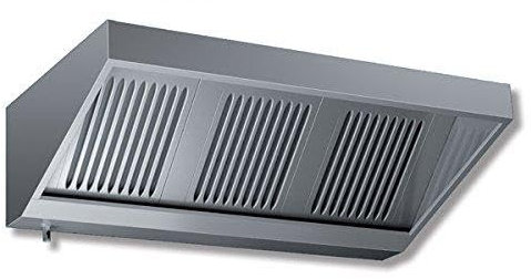 Cappa aspirante acciaio inox Professionale d’aspirazione a parete mod. SNACK con motore cm. 100x90x45H