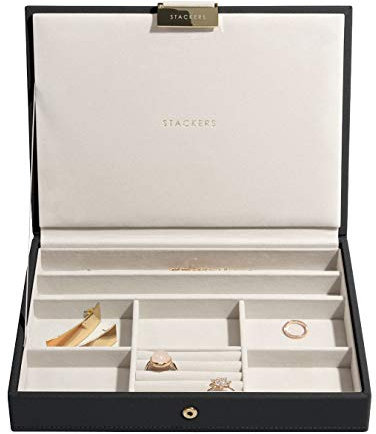 Stackers Black Classic Medium Jewellery Box Lid