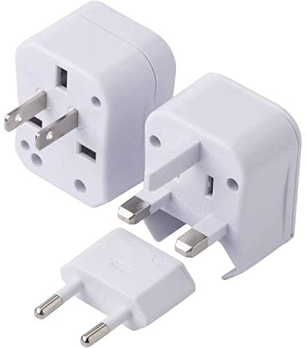 Adattatore da viaggio - Adattatore universale per presa di corrente internazionale - Punte 3 in 1-220 V (bianco)