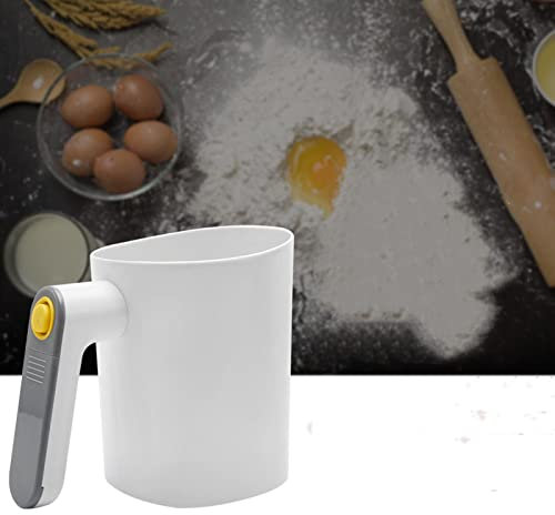 Electric Flour Sifter,Battery Operated Electric Flour Sifter,Ergonomic Handle,Handheld Cooking Baking Tool,Stainless Steel Fine Mesh Flour Sieve,Easy to Clean,Kitchen Utensil for Pastry Baking