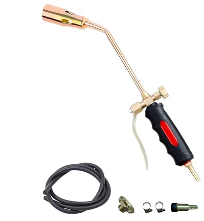 Chalumeau au propane peut être utilisé à diverses fins - Flamme réglable - Tuyau de 1,2 m de long - Peut également être utilisé comme kit de torche pour cheminée et charbon de bois.
