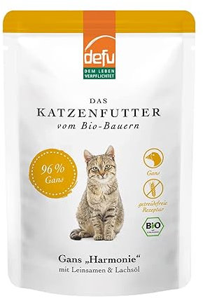 defu Katzenfutter | 14 x 85 g | Bio Gans Harmonie Nassfutter | Premium Bio Katzenfutter | Pate für Katzen