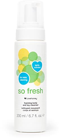 Lovehoney So Fresh Foaming Skin Cleansing, Body Wash & Toy Cleaner Spray – Lightly Scented Water Based Formula – 200ml