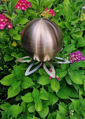 Jürgen Bocker Garten-Ambiente Blütenzauber Paris Rosenkugel 15 cm Edelstahl Gartenstecker Deko mit Stab 80 cm (golden Rose matt)