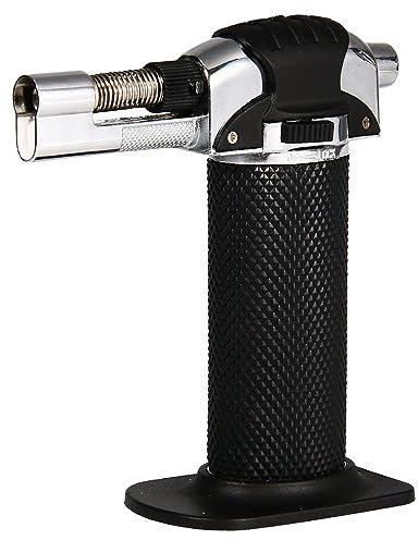 BML Refillable Butane Gas Micro Blow Torch Jet Lighter with Safety Lock Burner and Adjustable Flame Mini Tool Gadget for Creme Brulee, BBQ, Crafting Making,Light Soldering Welding