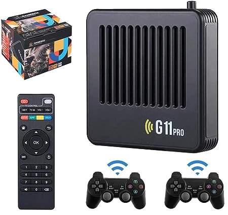 XIXIMENG G11 Pro Retro Video Game Console Game Stick 60000+ Games,Gamepad 4K HD TV 2.4G Wireless Double Controller (256G)