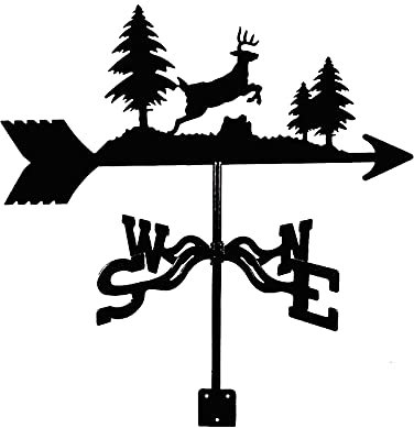 Wetterfahne Wald Sika Hirsch Kultivator Ornament Bauernhaus Wetterfahne Windrichtungsanzeiger Halterung Professionelle Messung mit Outdoor Metall Korrosionsbeständig
