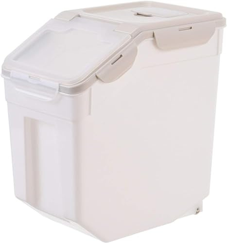 SHJDBF Contenedor de almacenamiento de alimentos hermético de 25 kg para cocina, arroz y granos, dispensador de almacenamiento de medición a prueba de humedad, arroz, cereales, soja, alimentos para