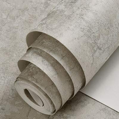 Generic Tapete, 3D Wandpaneele Wandaufkleber Plain Vliestapete Zement Imitation Cracked Stone Pattern Plain Tapete Bekleidungsgeschäft Industrial Style Tapete/Grau/0.53 * 10M