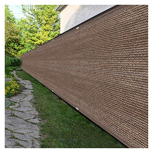 Grillage de clôture robuste - 150 cm de hauteur - 90 % de blocage - Pare-brise avec œillets - Pour extérieur, cour et ferme - Marron - 150 x 450 cm